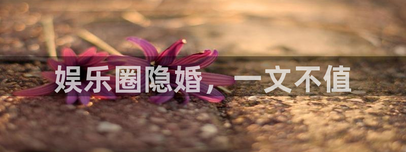 天辰娱乐游戏官网平台：娱乐圈隐婚，一文不值